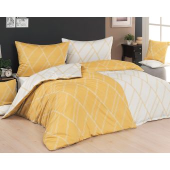 Povlečení Matějovský SALLY, geometrický vzor, žluto-bílé (více materiálů, rozměrů)