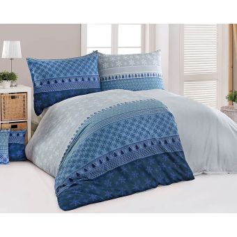 Povlečení Matějovský SANTO BLUE, skandinávský vzor, modré flanel premium (více rozměrů)