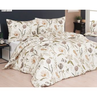 Povlečení Matějovský SAVOY, béžové květy, bavlna hladká (více rozměrů)