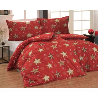 Povlečení Matějovský MERCI, červeno-zlatý zimní vzor (více rozměrů, materiálů)
