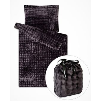 Povlečení OBLÁČKY PMF 025 ANTRACIT jednobarevné, mikroflanel, 140x200cm + 70x90cm