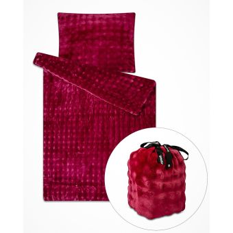 Povlečení OBLÁČKY PMF 025 STARORŮŽOVÁ jednobarevné, mikroflanel, 140x200cm + 70x90cm