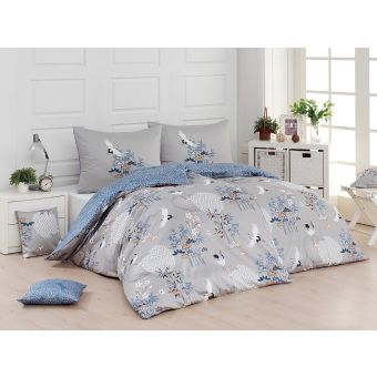 Povlečení Matějovský MINORI, asijský vzor s čápy na šedé, (více materiálů, rozměrů)