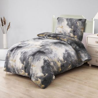 Povlečení MRAMOR ŠEDÝ, mikroflanel, 140x200cm + 70x90cm