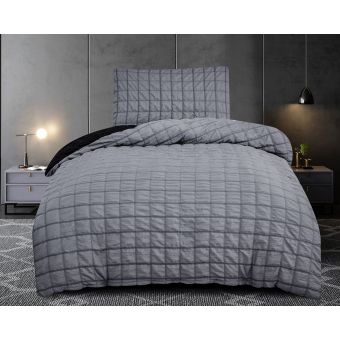 Povlečení NAOMI, černošedé wende, obláčkový krep / mikrokrep, 140x200cm + 70x90cm