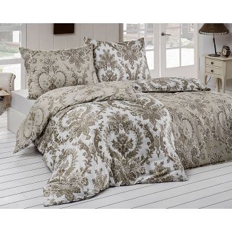 Povlečení Matějovský PALACE, ornamenty na béžové, bavlněný satén, 140x200cm + 70x90cm