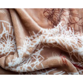 Povlečení PAMPELIŠKA ČOKOLÁDOVÁ SVĚTLÁ mikroflanel, hnědé, 140x200cm + 70x90cm