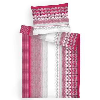 Povlečení SAHARA VÍNOVÁ, pruhy a kroužky, krep, 140x220cm + 70x90cm