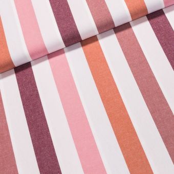 Pravý český bavlněný kanafas BARBORKA P3,5 03605 proužek 3,5cm, růžový, š.140cm (látka v metráži)