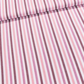 Pravý český bavlněný kanafas JOSEFÍNA P1 02460 proužek 1cm, růžový, š.140cm (látka v metráži)