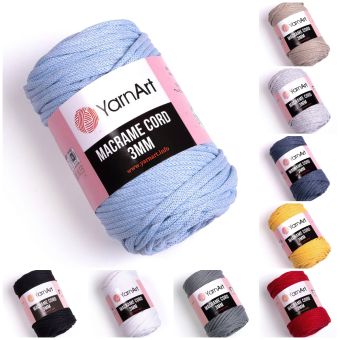 Pletací / háčkovací příze YarnArt  MACRAME CORD 3mm jednobarevná 250g/85m
