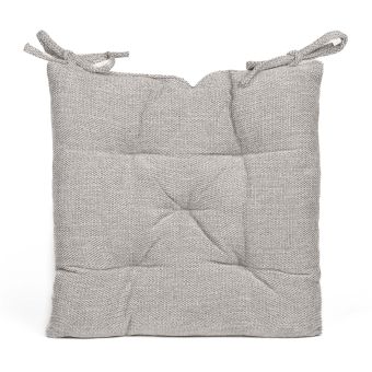 Prošívaný sedák 155963 C, žinýlka, světle šedý, čtverec 40x40cm
