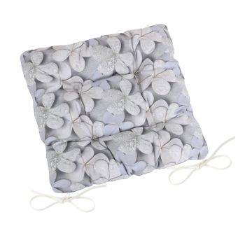 Prošívaný sedák DITA 41/401, ŠEDÝ KVĚT, čtverec 40x40cm