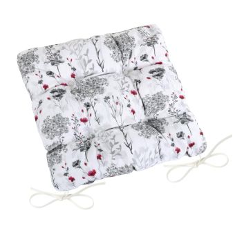 Prošívaný sedák DITA 41/405, ŠEDÉ VĚTVIČKY, čtverec 40x40cm