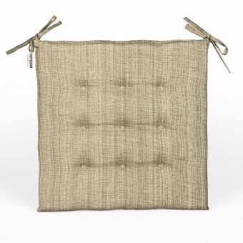 Prošívaný sedák OUTDOOR nepromokavý, žíhaný světlý khaki, čtverec 40x40cm