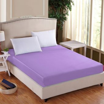 Luxusní napínací mako-jersey prostěradlo s lycrou DELUXE 90x200cm / 30cm elastické, fialové