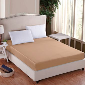 Luxusní napínací mako-jersey prostěradlo s lycrou DELUXE 120x200cm / 30cm elastické, kávové