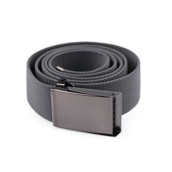 Pružný unisex opasek, textilní 870357/02, šedý, šířka 3,8cm, délka 126cm