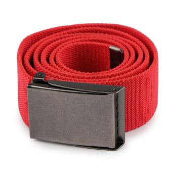 Pružný unisex opasek, textilní 870357/09, červený, šířka 3,8cm, délka 126cm