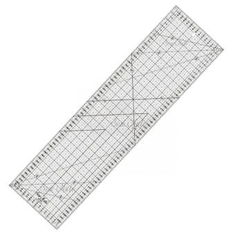 Rastrové pravítko na patchwork, látky DONWEI M1660 BK, černý popis, 16x60cm