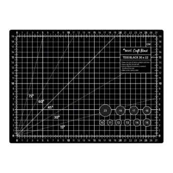 Řezací podložka na látky, patchwork TEXI BLACK, samosvorná, černá, 30x22cm, tloušťka 3mm