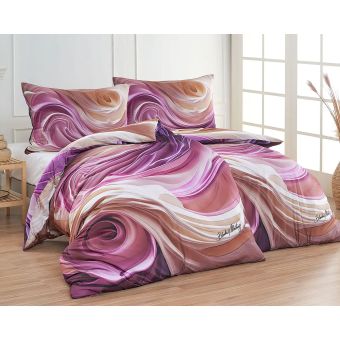 Sada 2 ks povlečení BLANKA MATRAGI - VIOLET, dynamický vzor, růžové, bavlněný MAKO satén, digitál, 140x200cm + 70x90cm