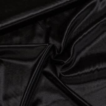 Satén elastický SP 409/20, jednobarevná černá, š.150cm (látka v metráži)