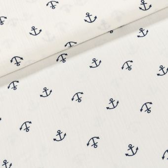 Šatovka / mušelín 3906-1, kotvičky na smetanové, š.135cm (látka v metráži)