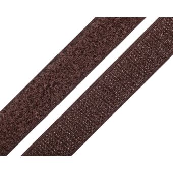 Suchý zip háček + plyš 740843/161 hnědý, šířka 2cm (v metráži)