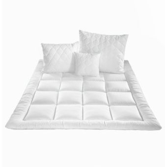 Set SCHON z dutého vlákna, prošívaný, přikrývka 140x200cm, polštář 70x90cm, PLUS, celoroční (1000 + 1000g)