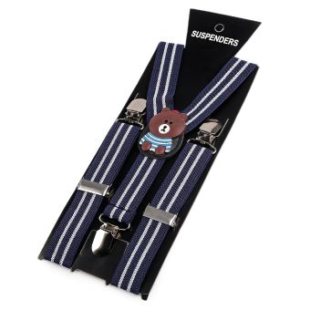 Šle dětské, délka 60cm, šíře 2,5cm, tvar Y, MEDVÍDEK modrá tmavá bílá, 650400/5