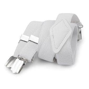 Šle dětské jednobarevné, délka 80cm, šíře 2,5cm, tvar Y, BÍLÉ, 650263/13