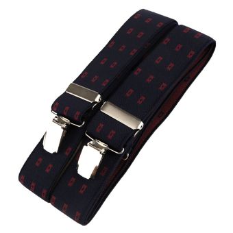 Šle pánské, délka 125cm, šíře 3,5cm, tvar X, tmavě modré s obdélníčky, 650253/41