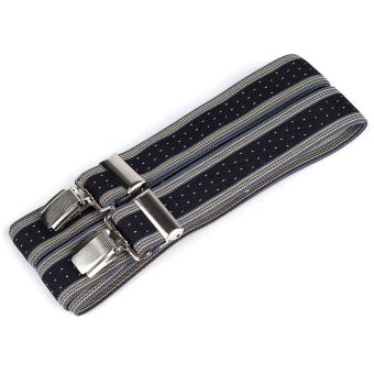 Šle pánské, délka 125cm, šíře 3cm, tvar X, černé proužkované s tečkami, 650255/10