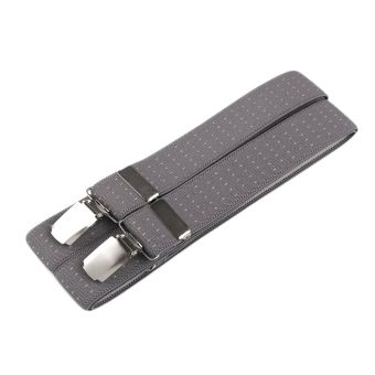 Šle pánské, délka 125cm, šíře 3cm, tvar X, šedé s bílými tečkami, 650255/35