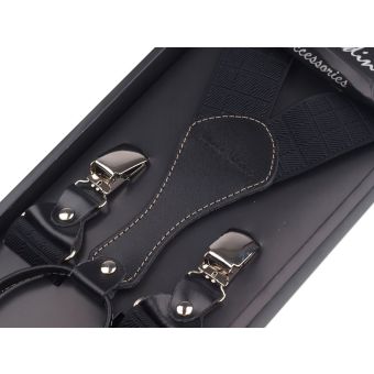 Šle pánské PAOLO UDINI / 01, délka 110cm, šíře 3,5cm, tvar Y, černé čtverce