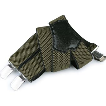 Šle pánské s texturou, délka 120cm, šíře 3,5cm, tvar Y, khaki zelené, 650265/10