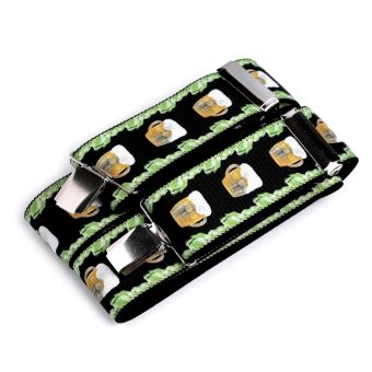 Šle pánské pivní PIVO ZELENÉ, délka 120cm, šíře 4cm, tvar Y, zeleno-černé, 650327/13