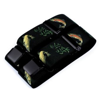 Šle pánské rybářské ŠTIKY, délka 120cm, šíře 4cm, tvar Y, tmavě zelené, 650368/03