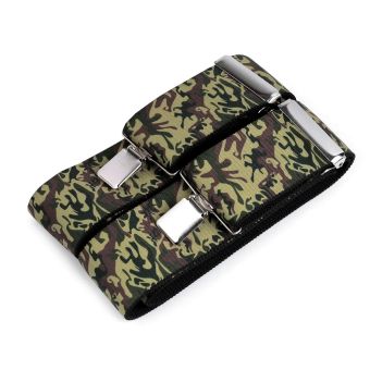 Šle pánské VOJENSKÉ / ARMY, délka 120cm, šíře 5cm, tvar Y, zelený maskáč, 650372/01