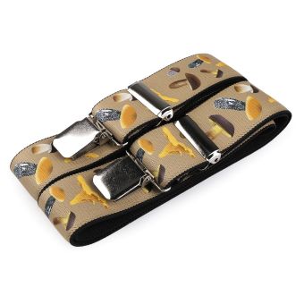 Šle pánské HOUBAŘSKÉ - HOUBY, délka 120cm, šíře 4cm, tvar Y, béžové, 650378/01