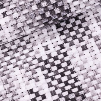 Směsové plátno BREMI ŠEDÁ, vzor ratanu, š.140cm (látka v metráži)