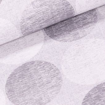 Směsové plátno LONETA, šedá kola / koule, š.140cm (látka v metráži)