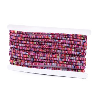 Šňůrka kulatá s výplní 310199/1, indiánský motiv, růžová, průměr 6mm (šňůra na metry)
