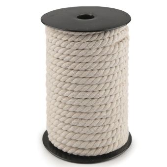 Bavlněná kroucená šňůra / provaz 510641 režná na tašky, průměr 7mm (šňůra na metry)