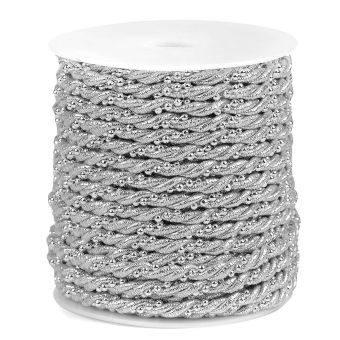 Šňůrka kroucená / točená lurexová 310275/1, stříbrná, průměr 5mm (šňůra na metry)
