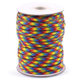 Šňůrka padáková 310230/7, multicolored (vícebarevná), průměr 4mm (šňůra na metry)