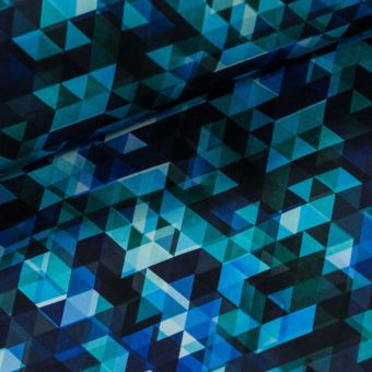 Softshell zimní 22510, tyrkysové trojúhelníky 315g/m2, š.147cm (látka v metráži)