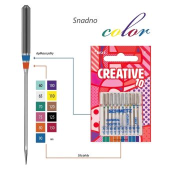 Strojové jehly TEXI CREATIVE 10 set jehel 130/705 H, balení 10 kusů