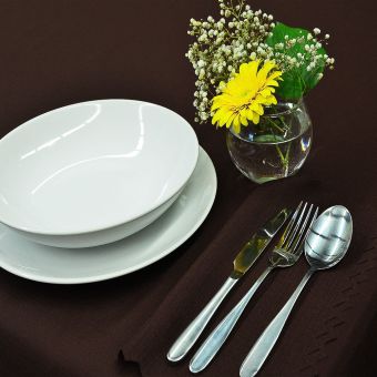 Nešpinivý / teflonový látkový ubrus UNI 0357 ČOKOLÁDOVĚ HNĚDÁ, (více rozměrů)